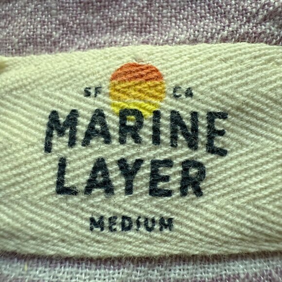 Marine Layer Size M Purple Lavender Stripe Linen Blend Lake Tank Dress - Picture 7 of 16